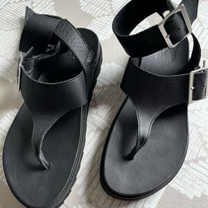 Sorel Black Ankle Strap Sandals